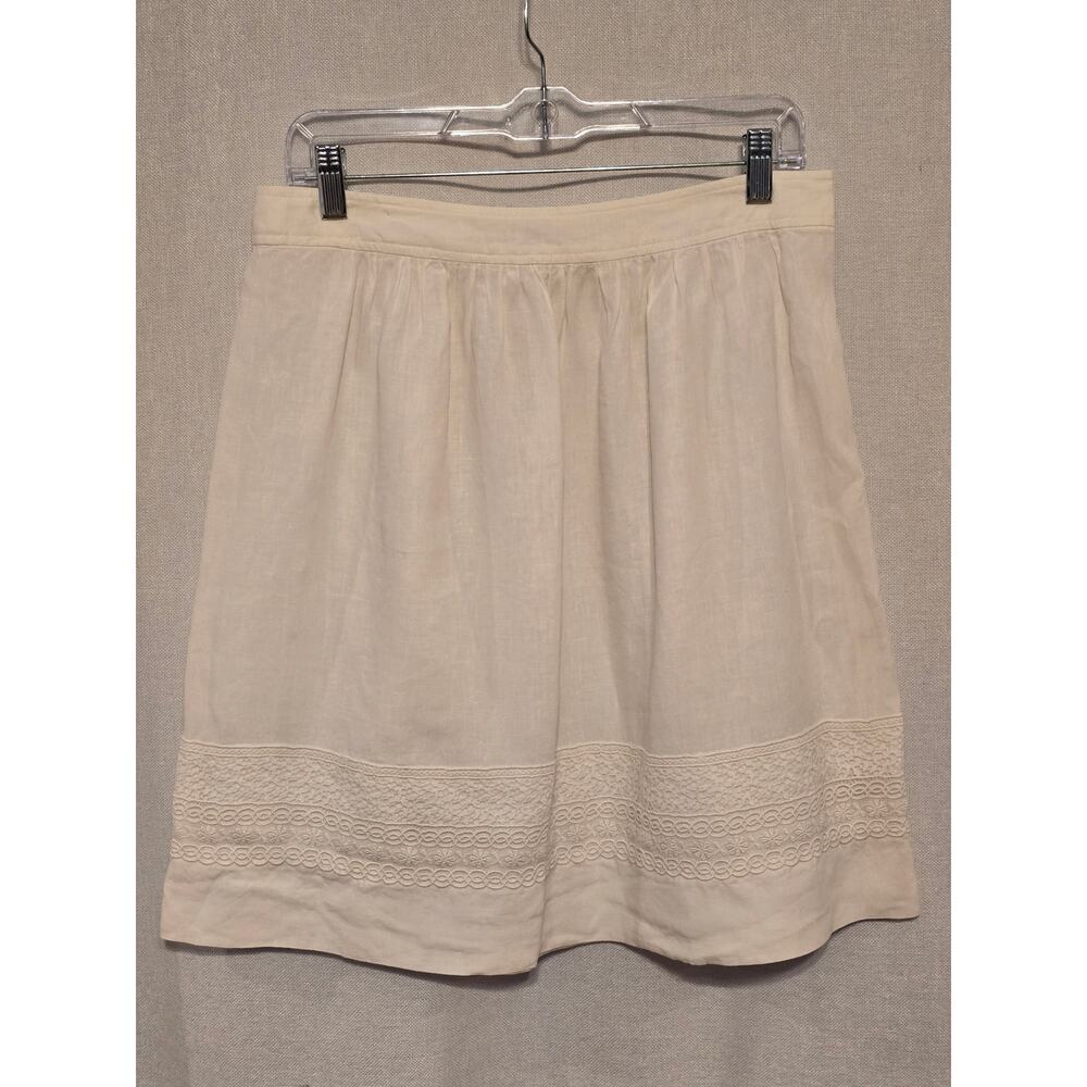 Womens White Linen Skirt Jigsaw brand Size 6